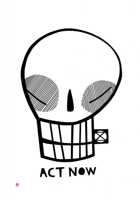 XR Skull POSTER white