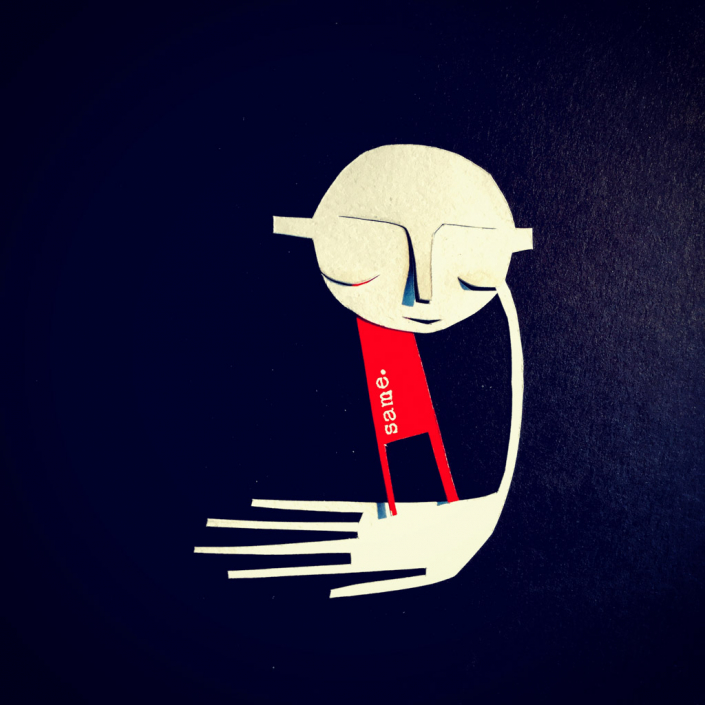cutting out red hand
